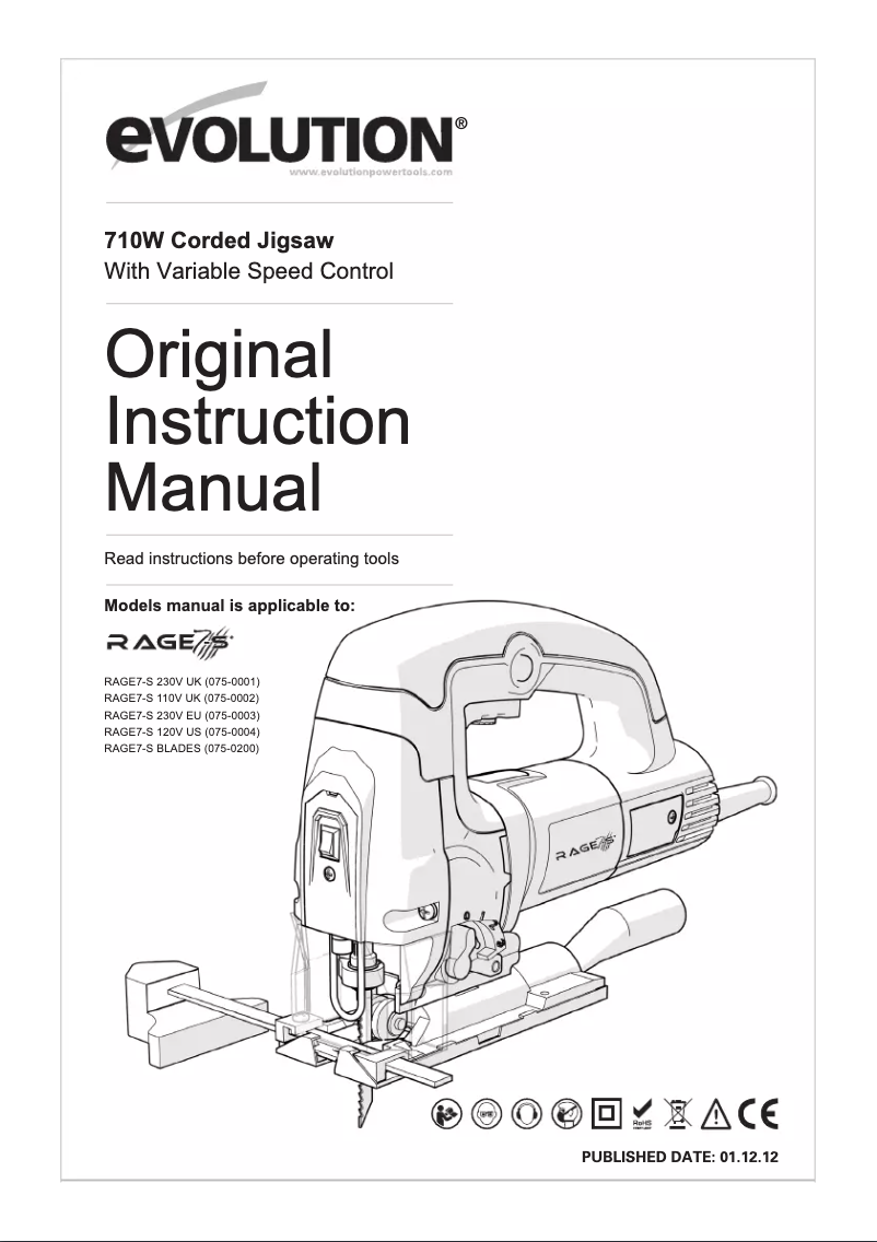 Página 1 del manual Manual de usuario Evolution RAGE7-S