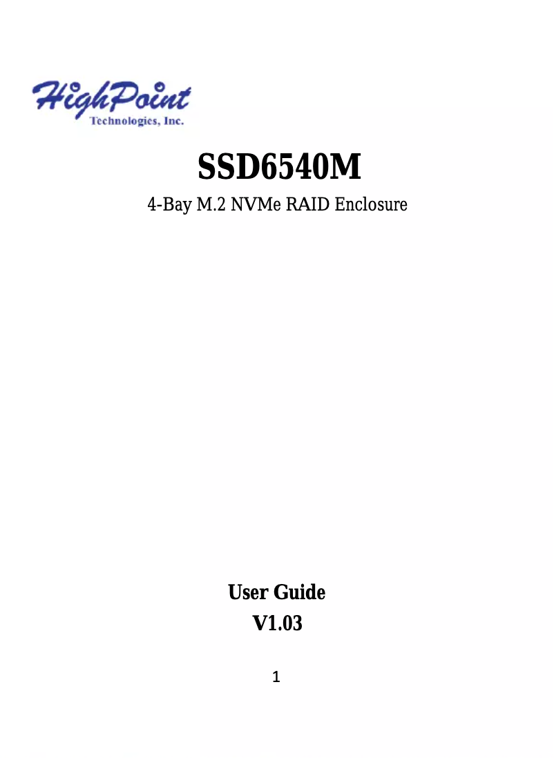Imagen de la primera página del manual del dispositivo SSD6540M