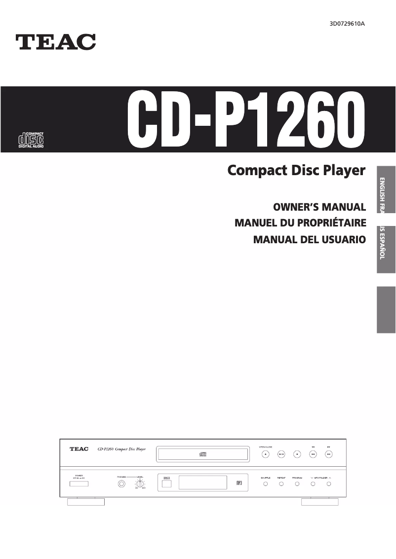 Imagen de la primera página del manual del dispositivo CD-P1260