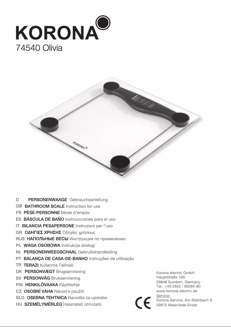 Página 1 del manual Manual de usuario Korona Olivia