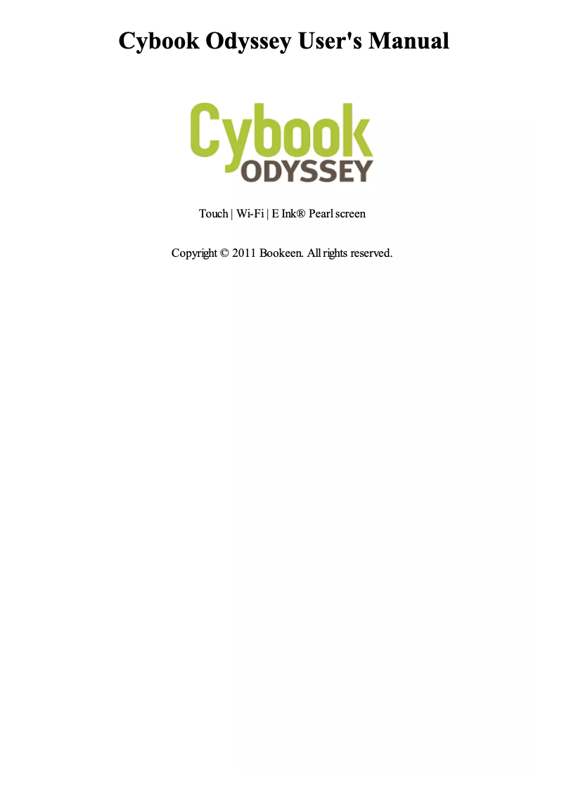 Imagen de la primera página del manual del dispositivo Odyssey