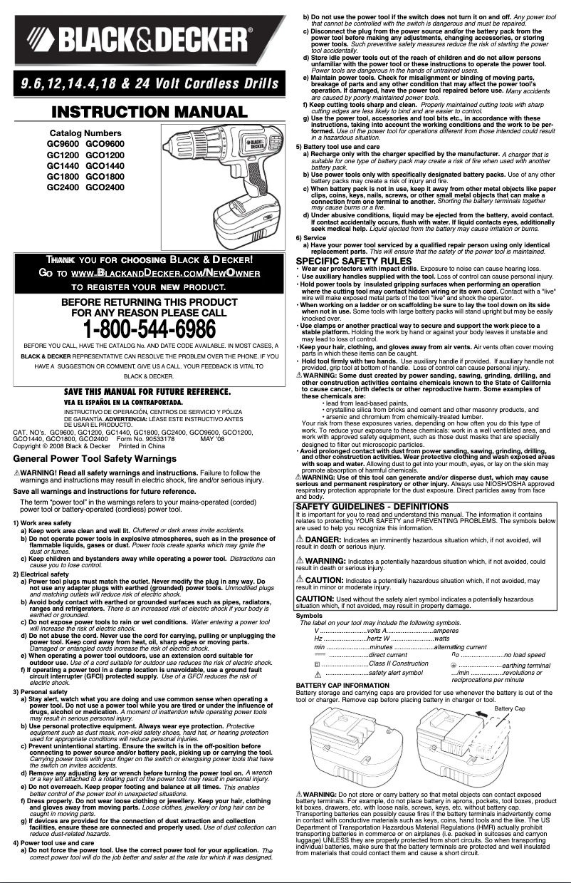 Imagen de la primera página del manual del dispositivo GC2400