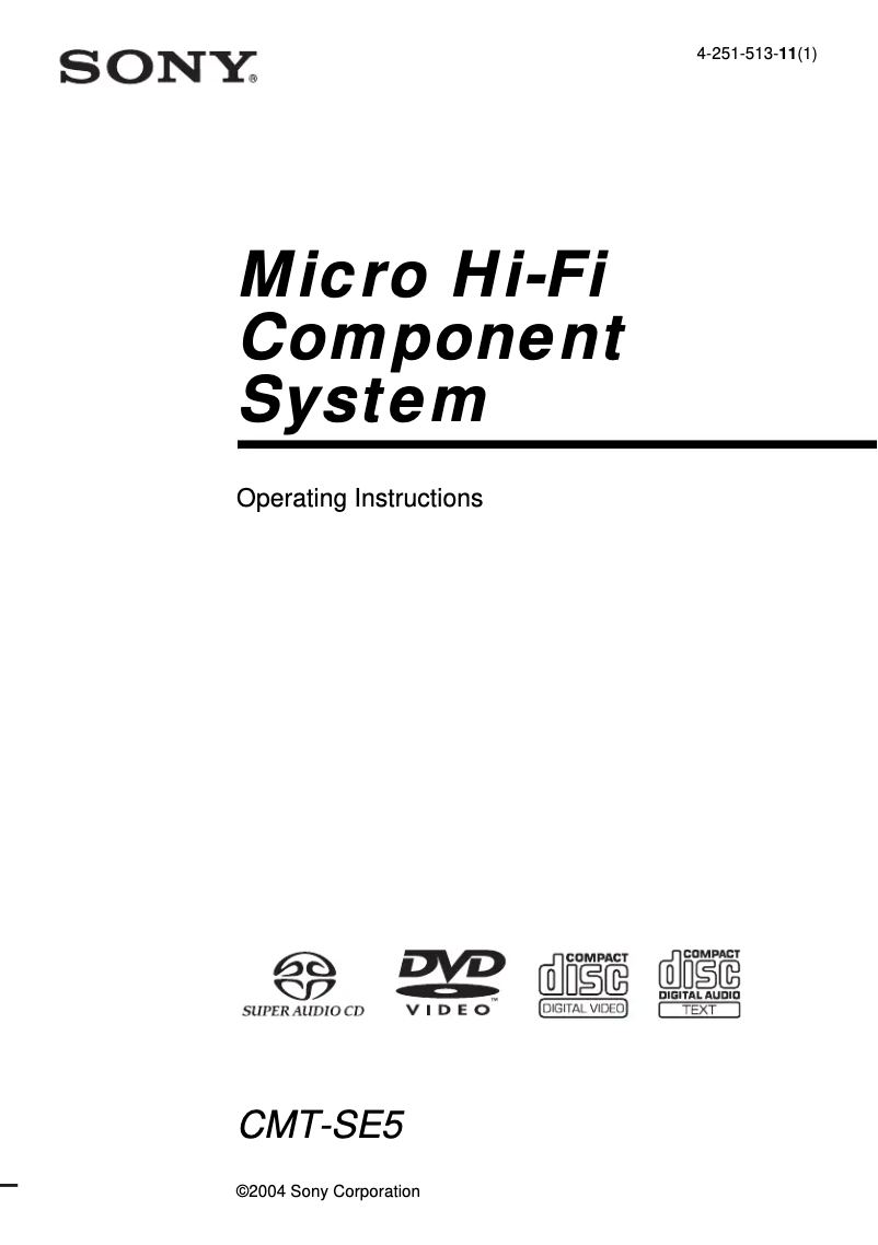 Imagen de la primera página del manual del dispositivo CMT-SE5