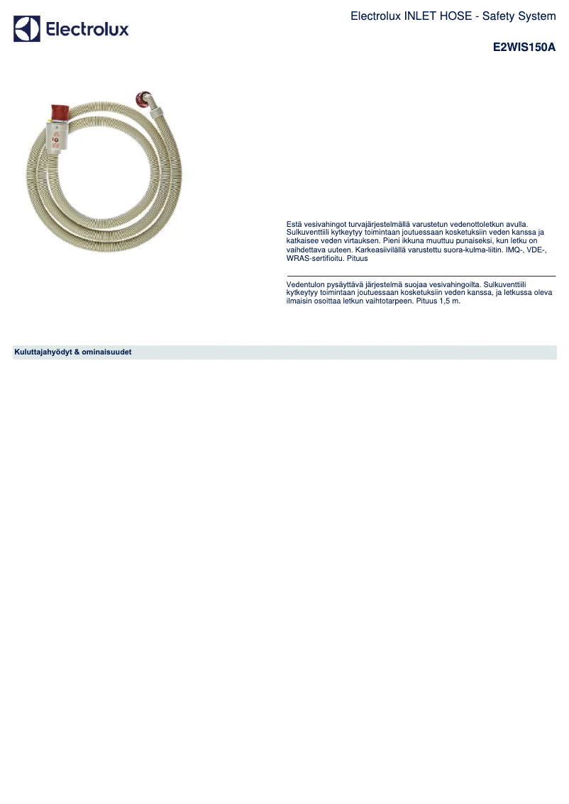Imagen de la primera página del manual del dispositivo E2WIS150A
