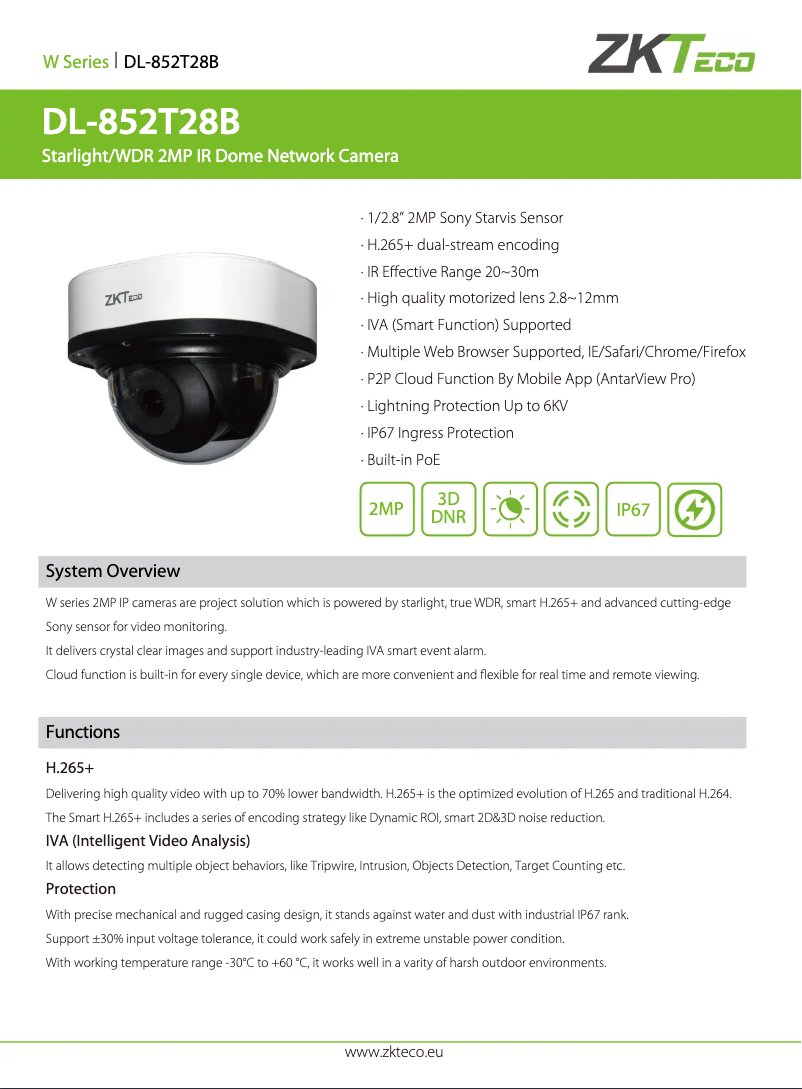 Imagen de la primera página del manual del dispositivo DL-852T28B