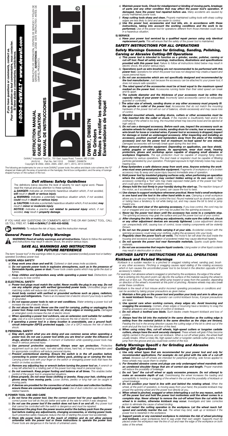 Imagen de la primera página del manual del dispositivo DW887