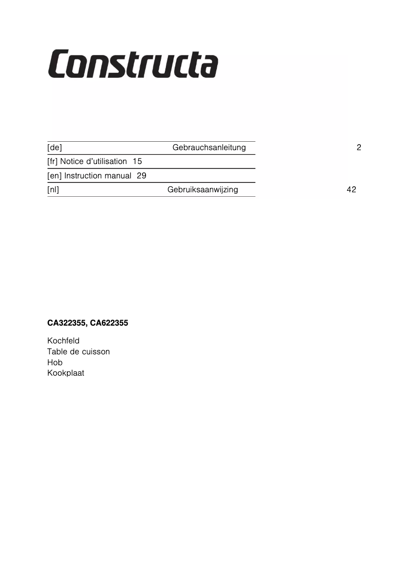 Imagen de la primera página del manual del dispositivo CA322355