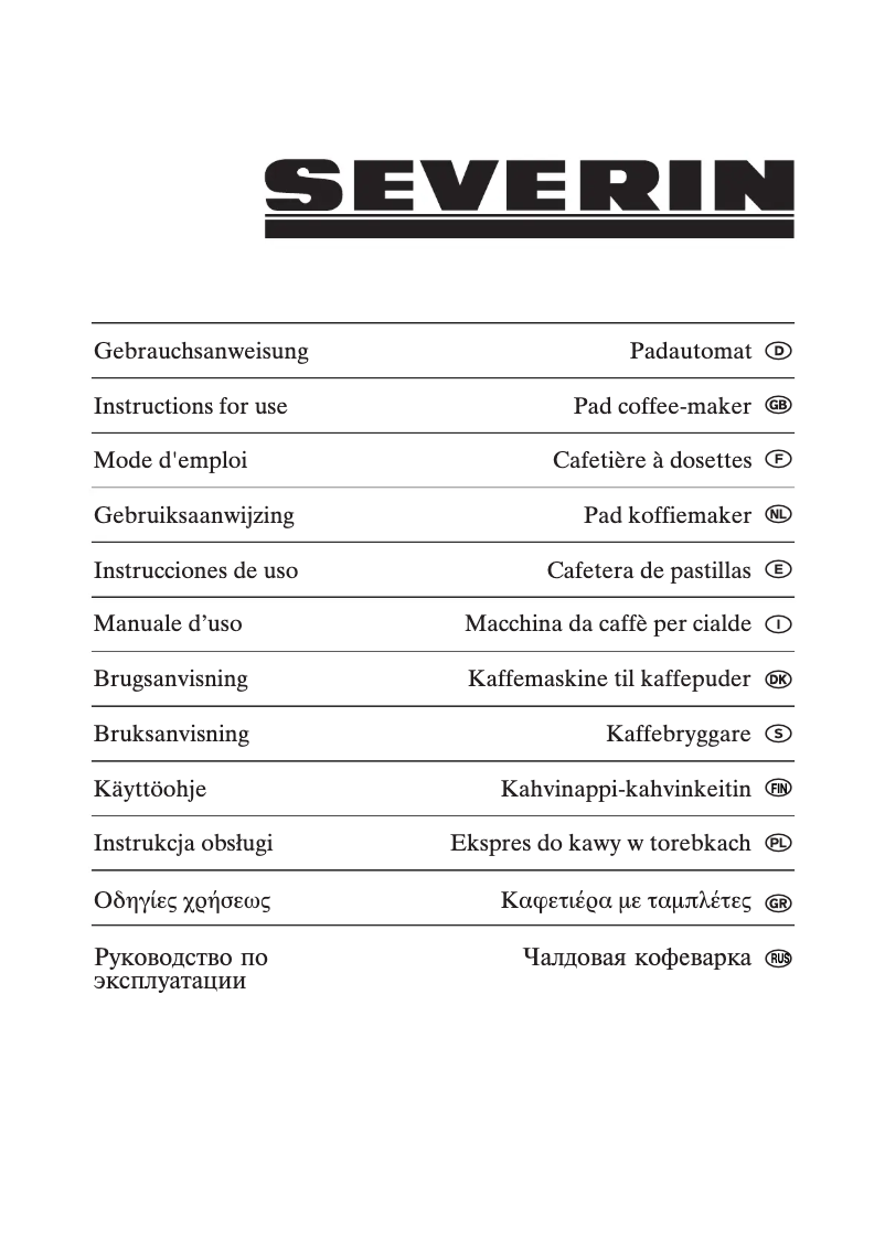 Página 1 del manual Manual de usuario Severin KA 5160