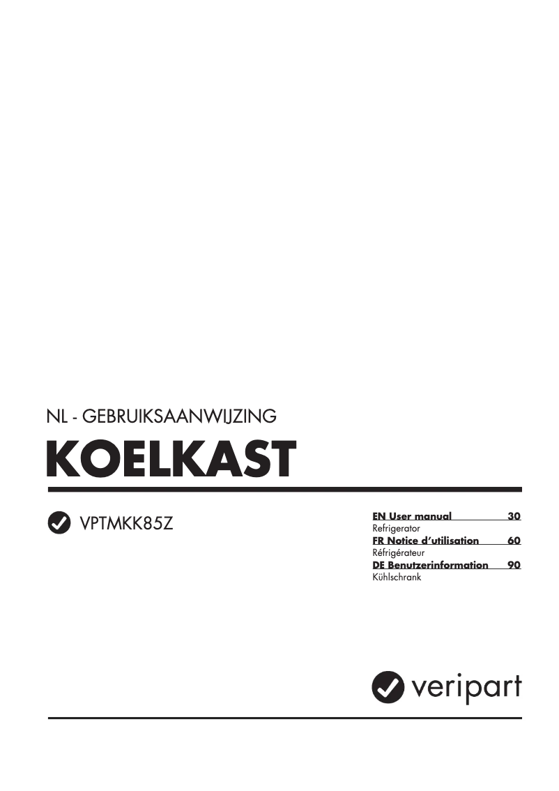 Página 1 del manual Manual de usuario Veripart VPTMKK85Z