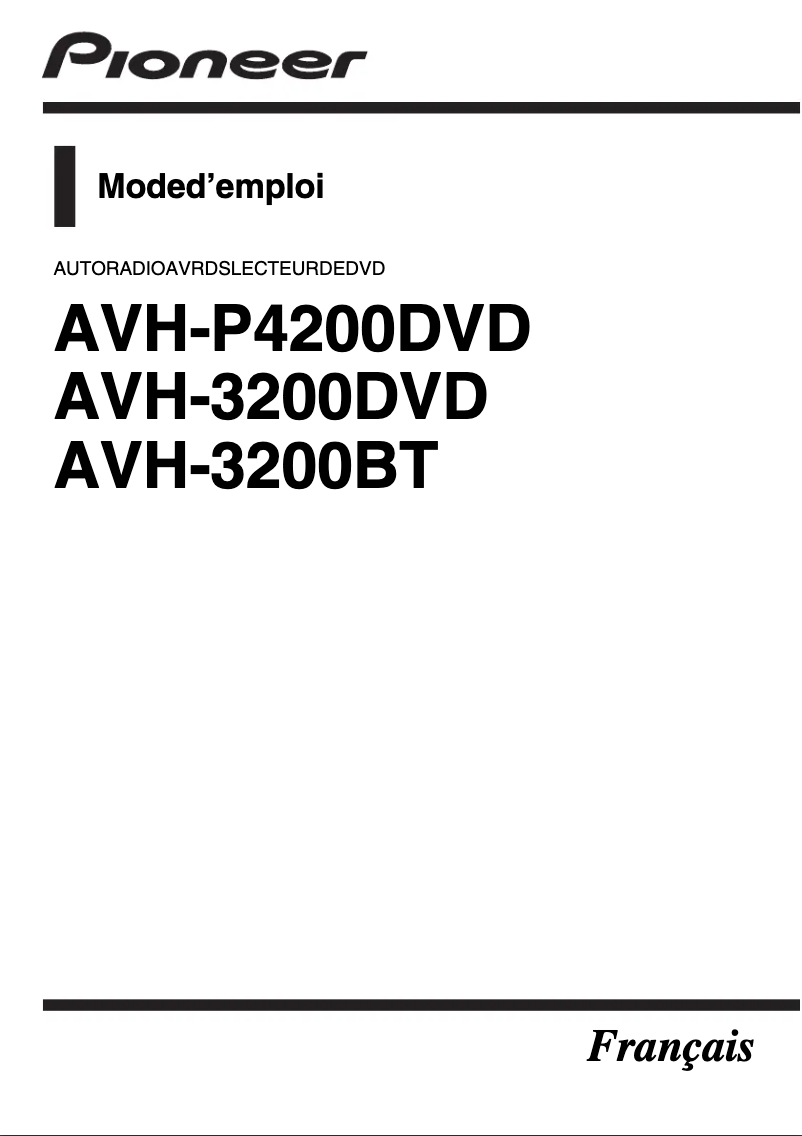Imagen de la primera página del manual del dispositivo AVH-P4200DVD
