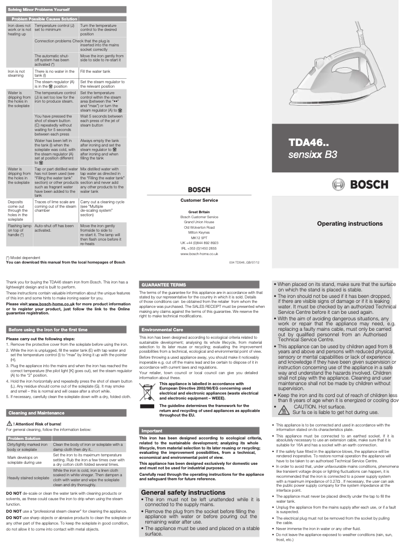 Imagen de la primera página del manual del dispositivo Sensixx'x TDA4633GB