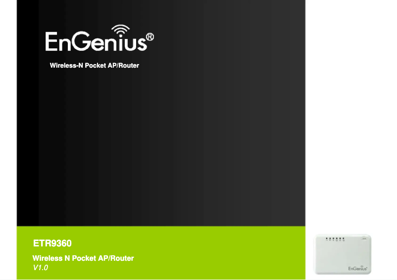 Imagen de la primera página del manual del dispositivo ETR9360