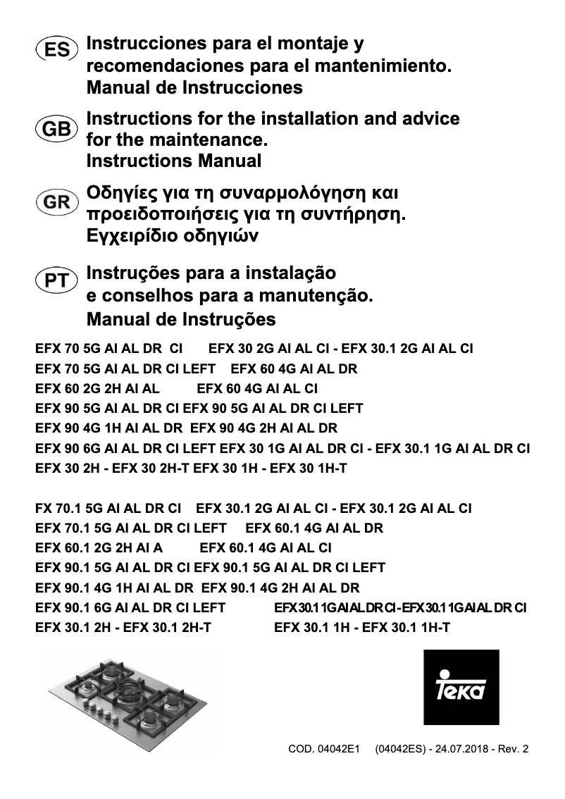 Imagen de la primera página del manual del dispositivo EFX 30.1 2H-T