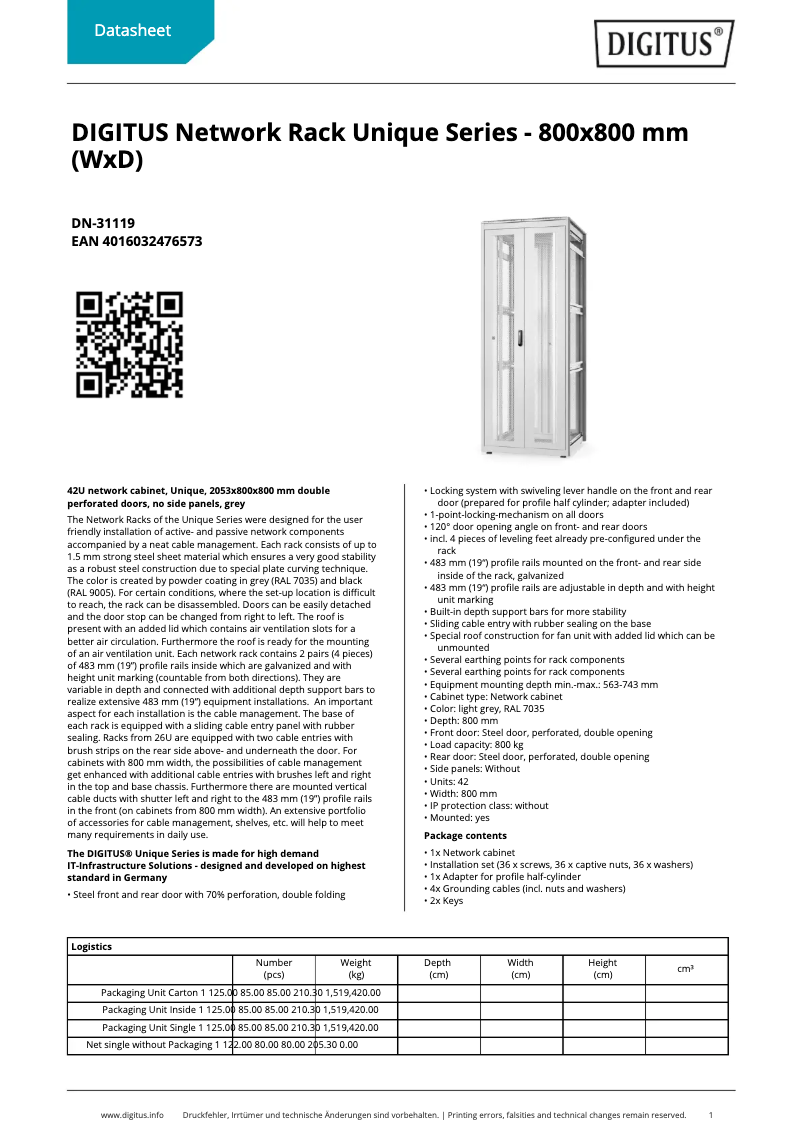 Página nº 1 - Ficha técnica Digitus DN-31119