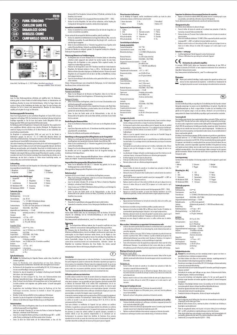 Imagen de la primera página del manual del dispositivo FD20