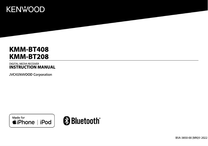 Imagen de la primera página del manual del dispositivo KMM-BT208