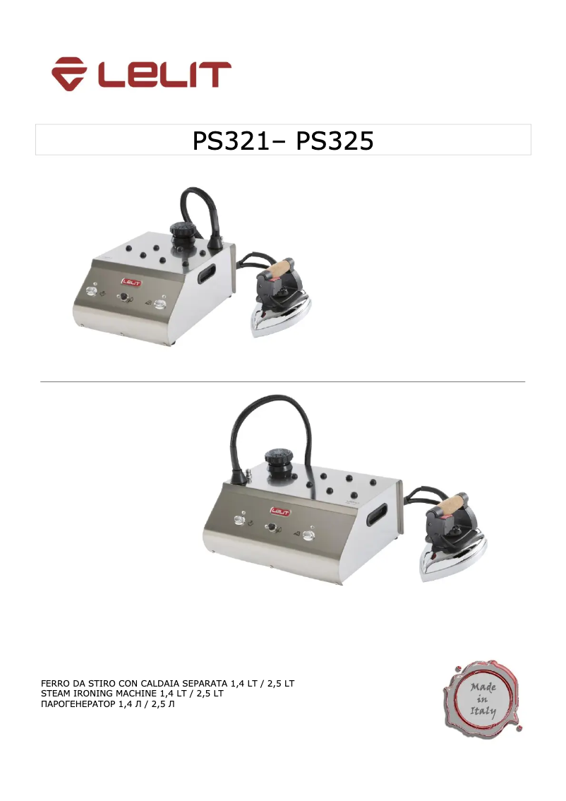 Imagen de la primera página del manual del dispositivo PS321
