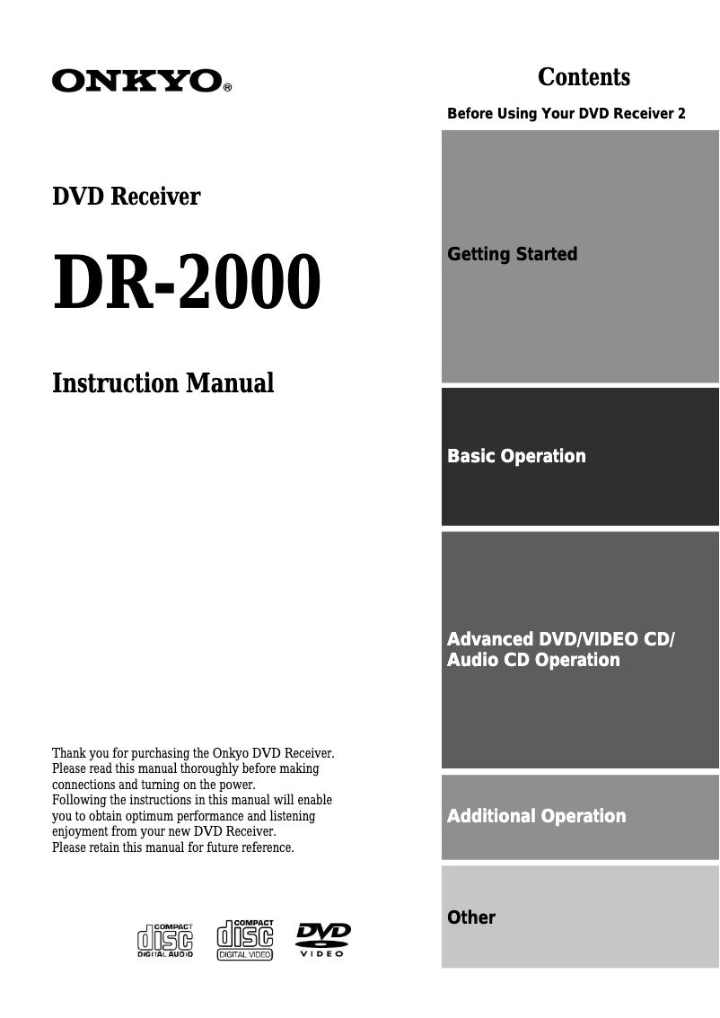 Imagen de la primera página del manual del dispositivo DR-2000