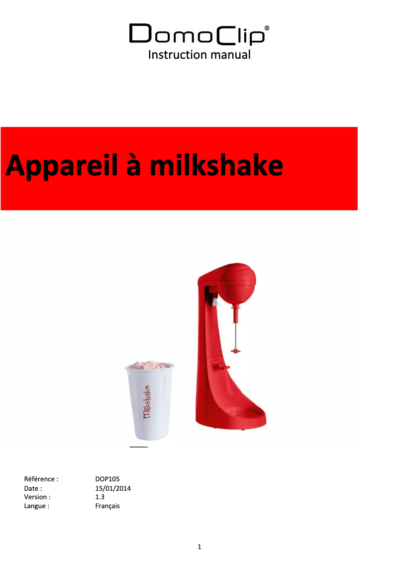 Imagen de la primera página del manual del dispositivo DOP105