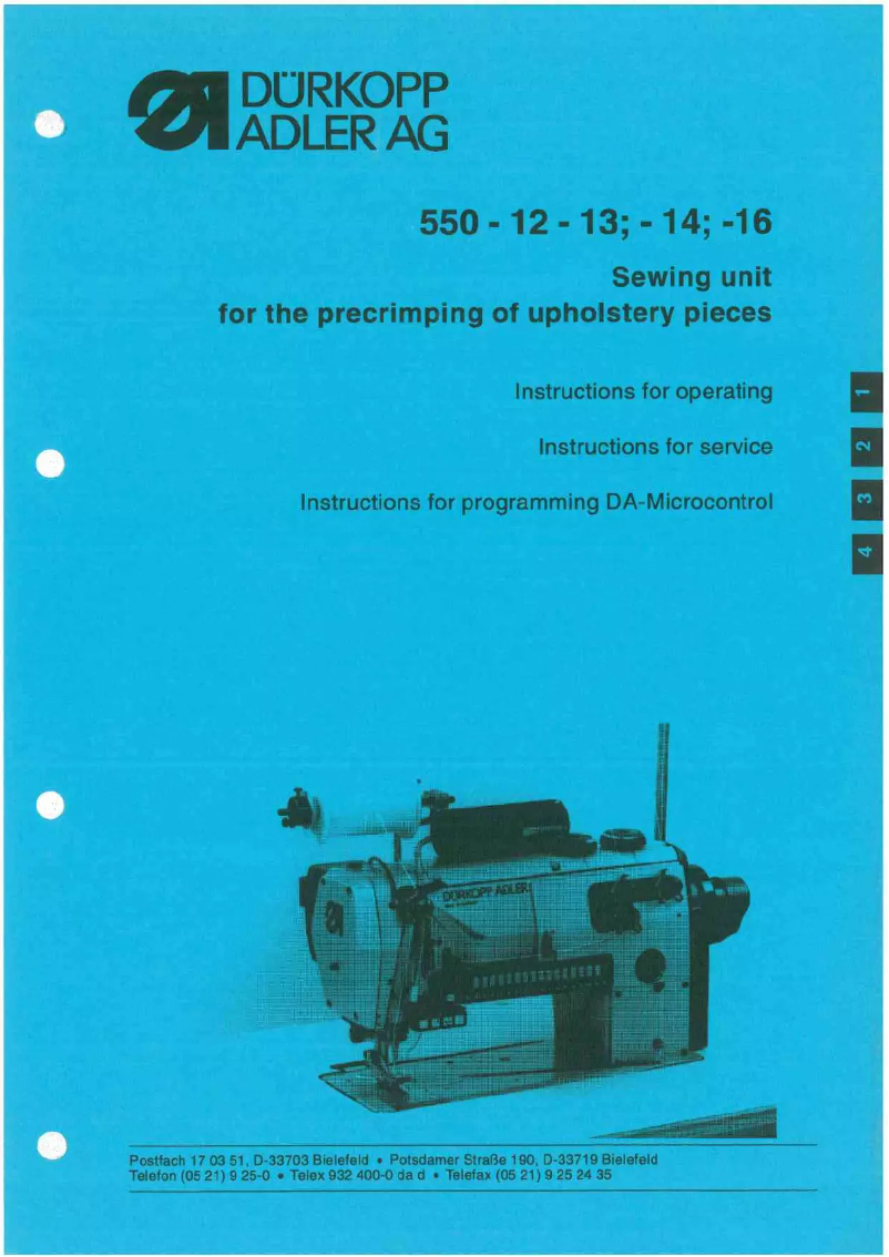 Página 1 del manual Manual de usuario Dürkopp Adler 739-1201