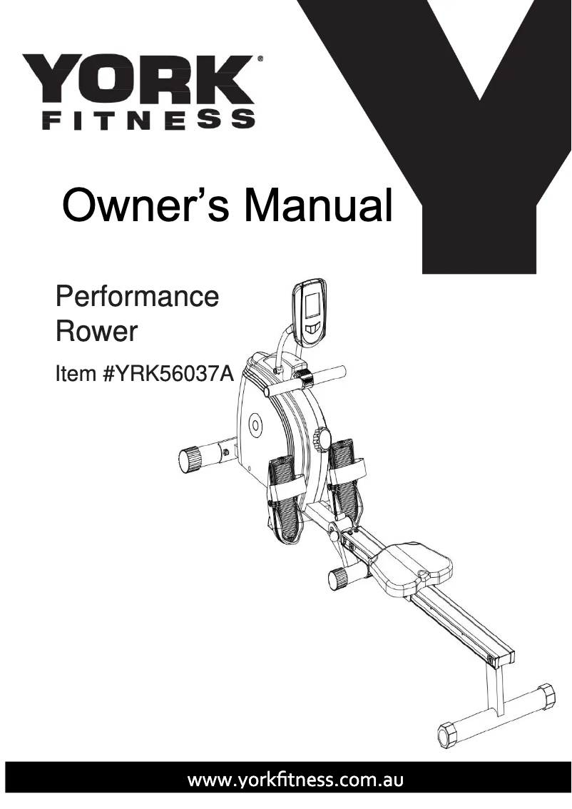 Página nº 1 - Manual de usuario York Fitness Performance Rower YRK56037A