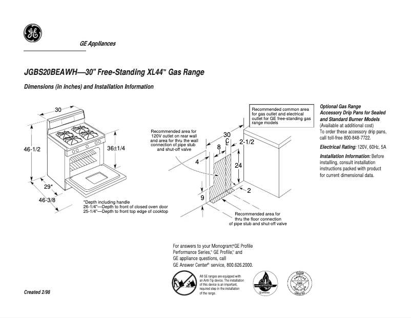 Imagen de la primera página del manual del dispositivo JGBS20BEAWH
