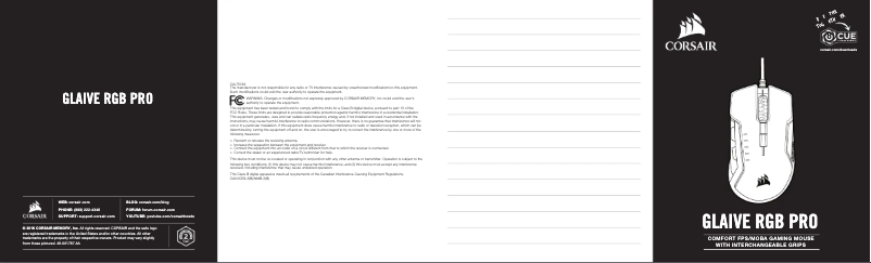 Página 1 del manual Guía de inicio rápido Corsair Glaive RGB