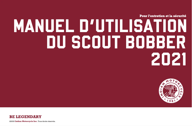 Página 1 del manual Manual de usuario Indian Scout Bobber (2021)