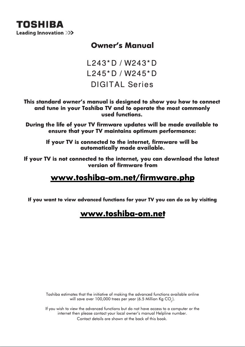 Imagen de la primera página del manual del dispositivo 32W2454