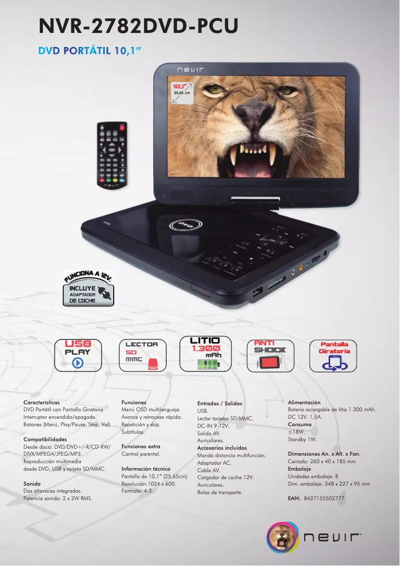 Imagen de la primera página del manual del dispositivo NVR-2782DVD-PCU