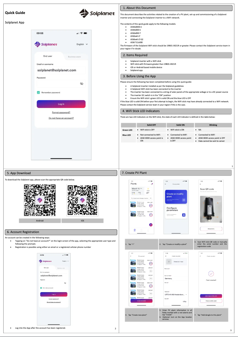 Página 1 del manual Guía de instalación Solplanet ASW3000S-S