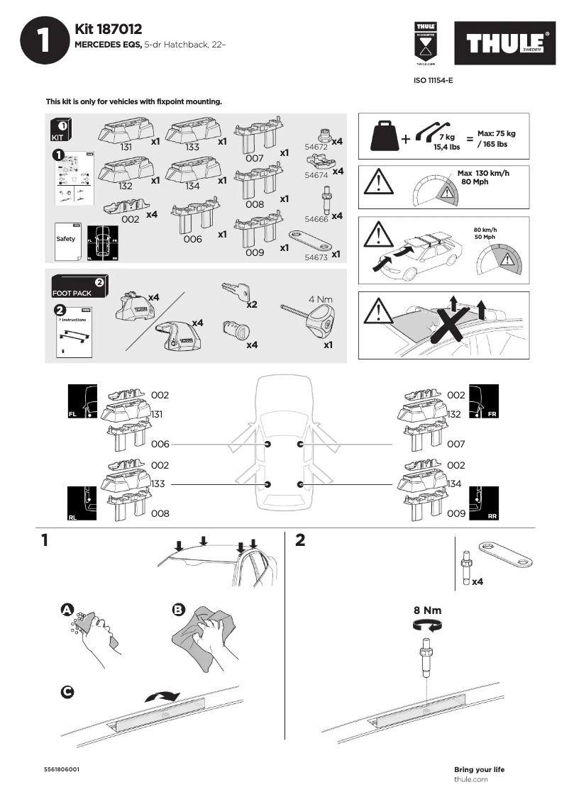 Página nº 1 - Manual de usuario Thule Kit 187012