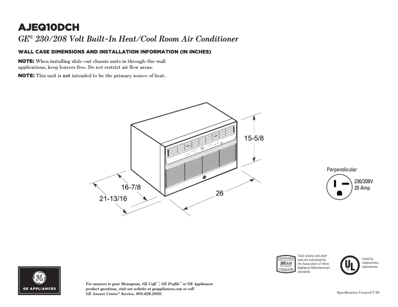 Imagen de la primera página del manual del dispositivo AJEQ10DCH