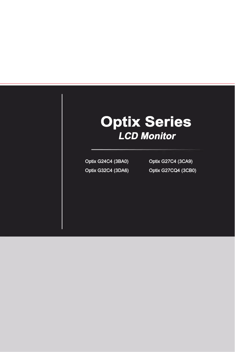 Página nº 1 - Manual de usuario MSI Optix G272C4