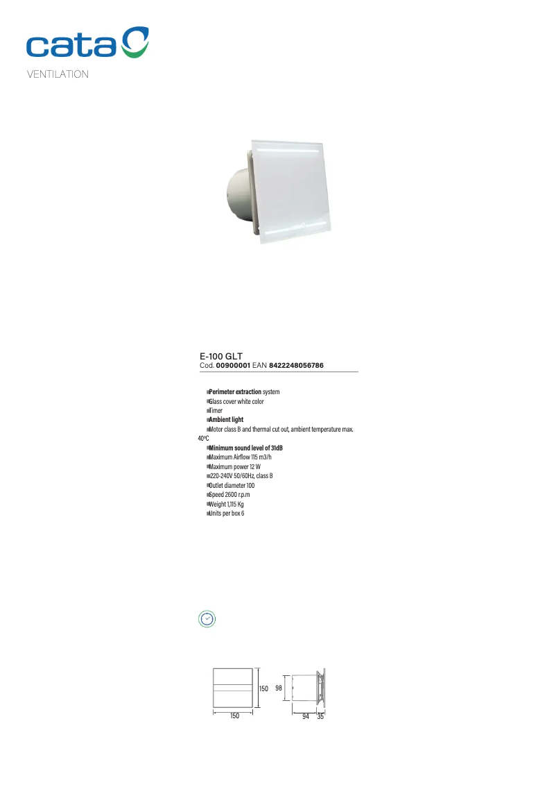 Imagen de la primera página del manual del dispositivo E-100 GLT