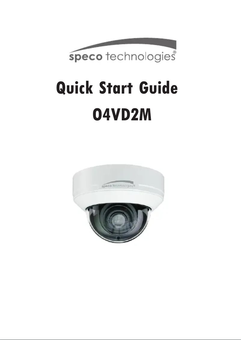 Página nº 1 - Guía de inicio rápido Speco Technologies O4VD2M