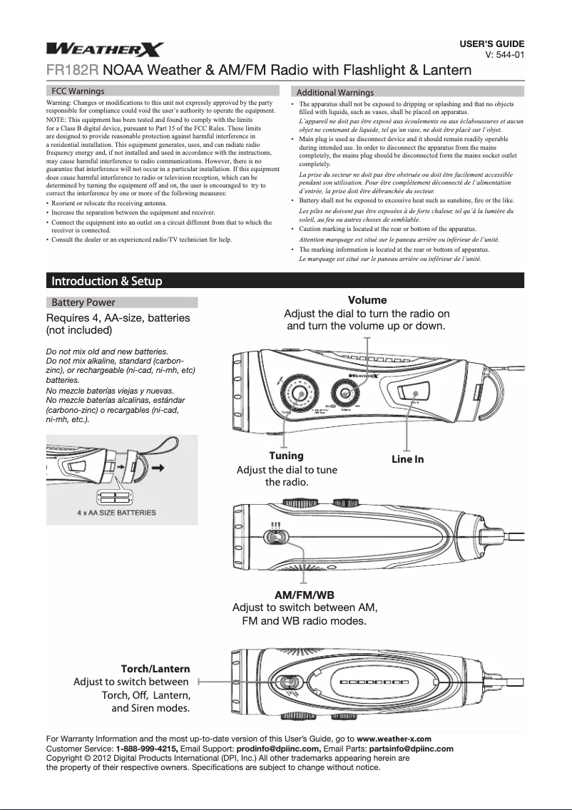 Imagen de la primera página del manual del dispositivo FR182R