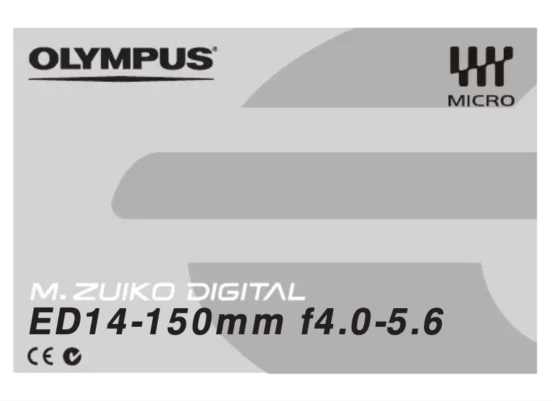 Imagen de la primera página del manual del dispositivo M.ZUIKO DIGITAL ED 14‑150mm 1:4.0‑5.6 II