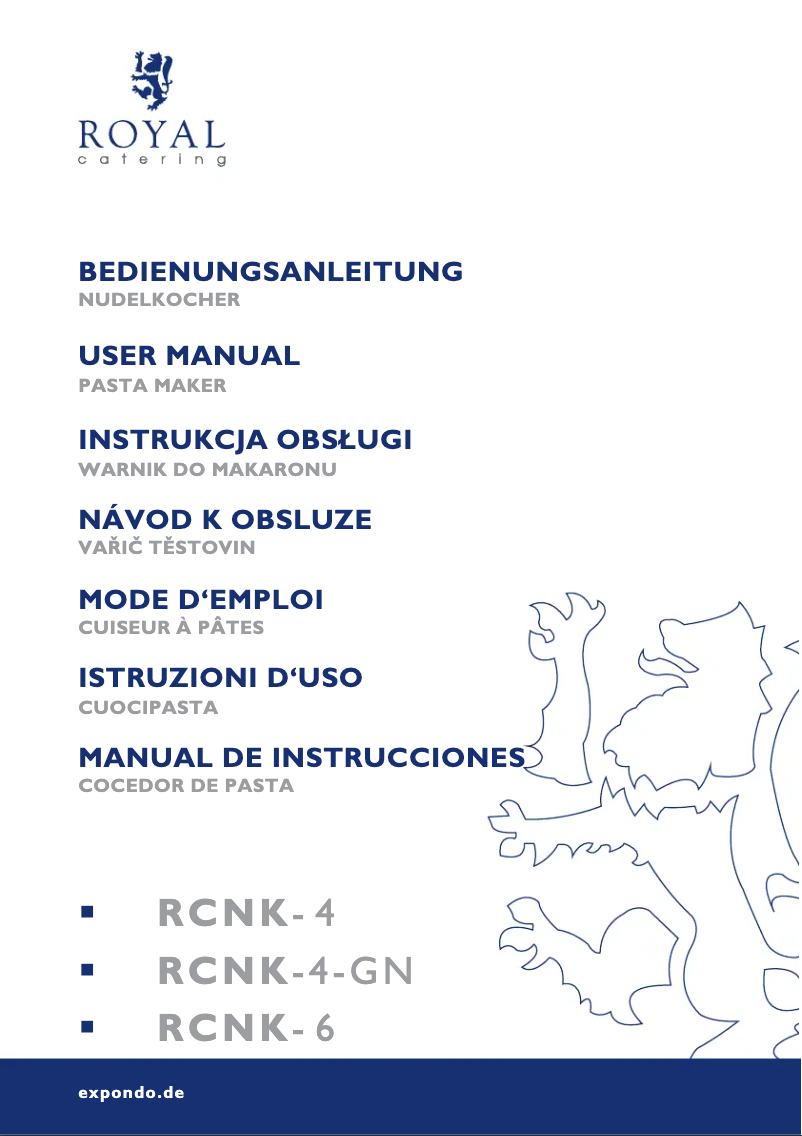 Página 1 del manual Manual de usuario Royal Catering RCNK-4-GN