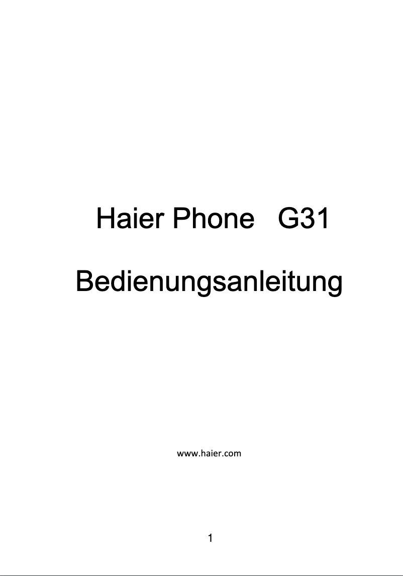 Página 1 del manual Manual de usuario Haier Phone G31