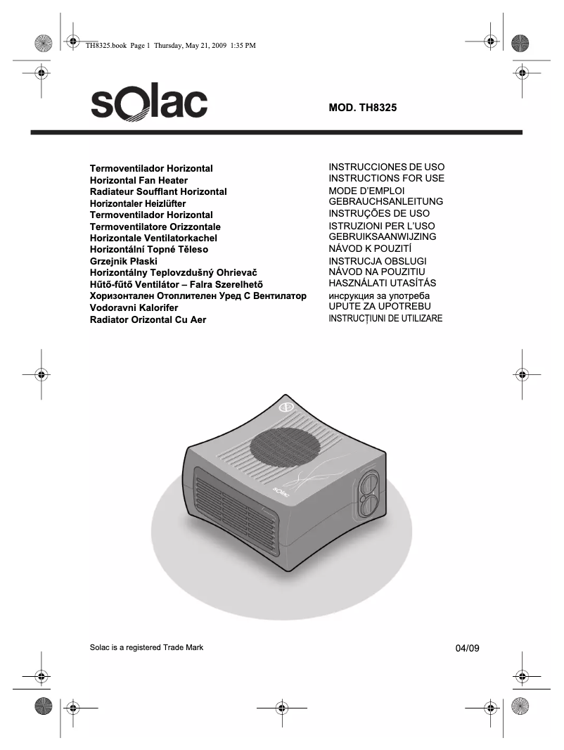 Página 1 del manual Manual de usuario Solac TH8325