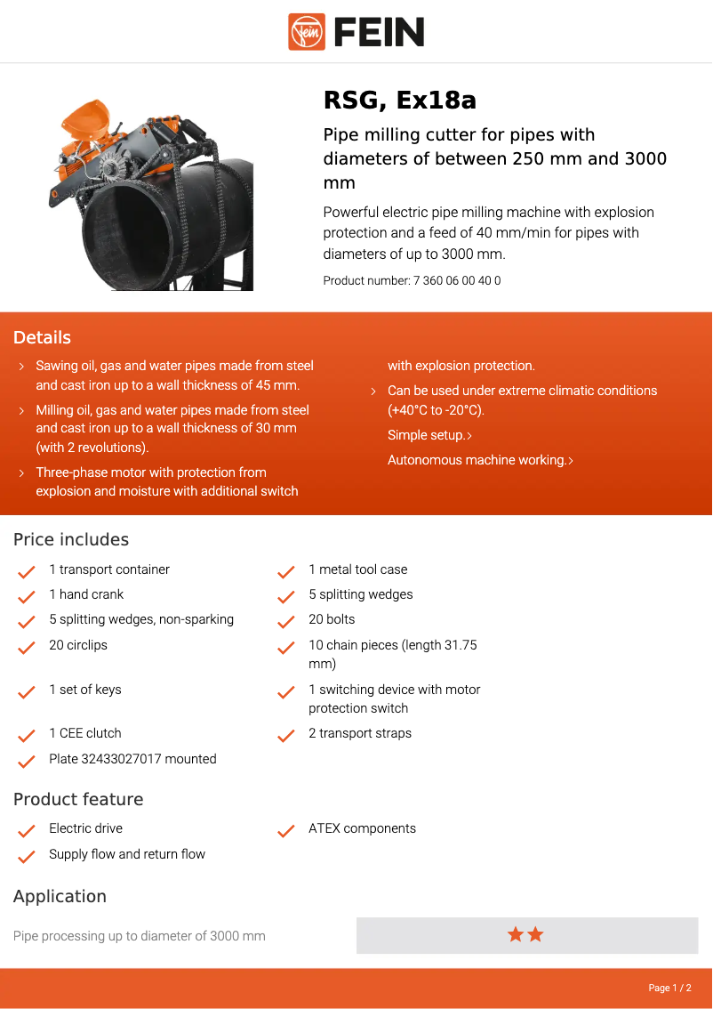 Imagen de la primera página del manual del dispositivo RSG, Ex18a