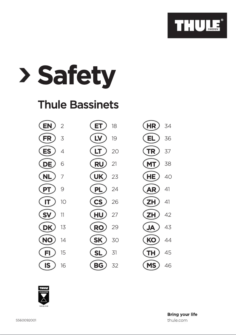 Página 1 del manual Instrucciones de seguridad Thule Urban Glide 2