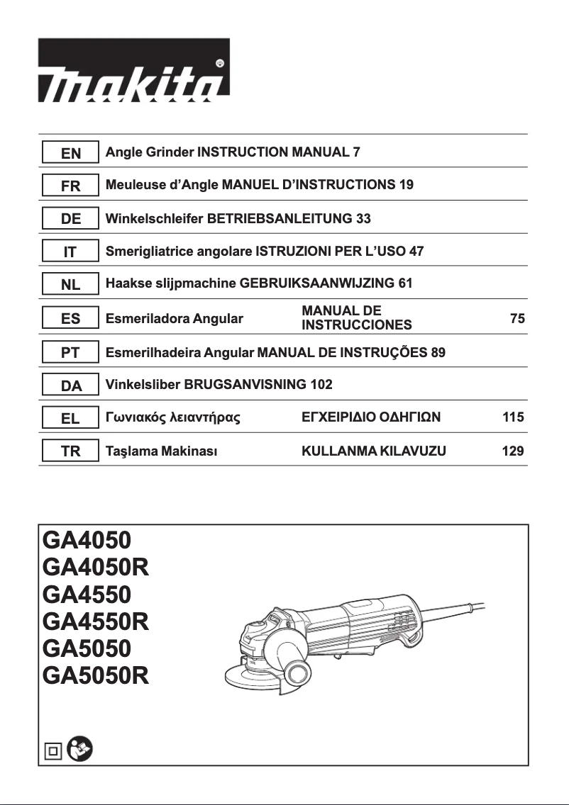 Página 1 del manual Manual de usuario Makita GA5050
