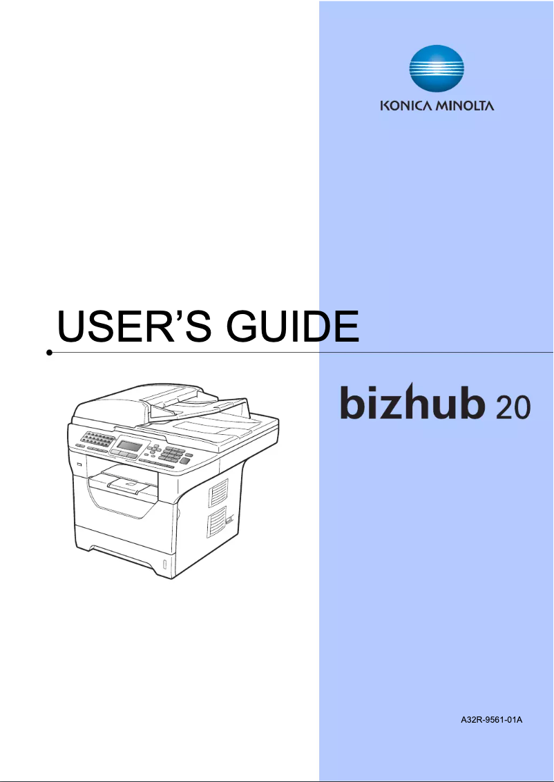 Imagen de la primera página del manual del dispositivo bizhub 20