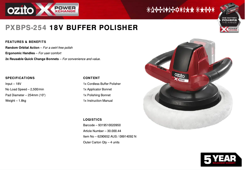 Imagen de la primera página del manual del dispositivo PXBPS-254