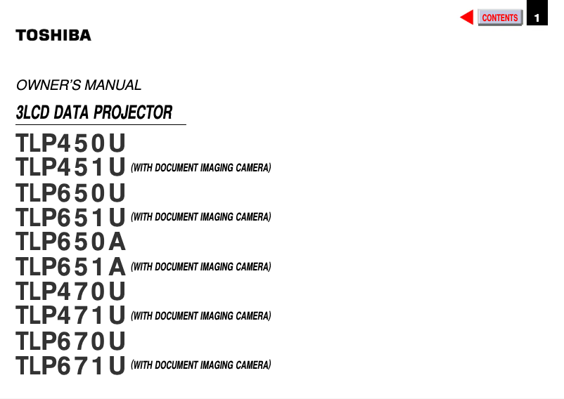 Imagen de la primera página del manual del dispositivo TLP-670U