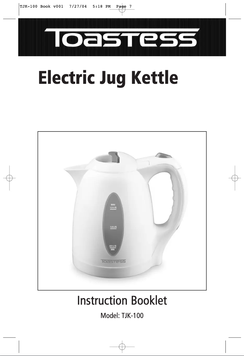 Imagen de la primera página del manual del dispositivo TJK-100