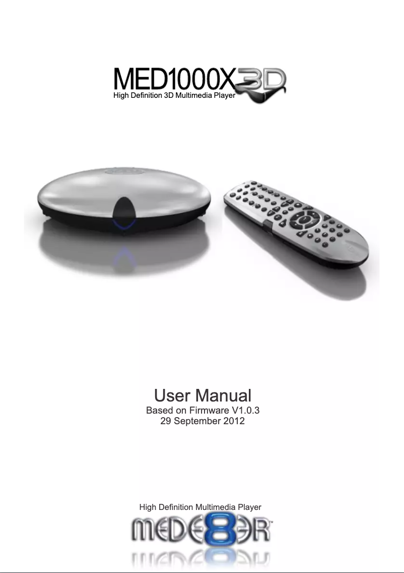 Imagen de la primera página del manual del dispositivo MED1000X3D