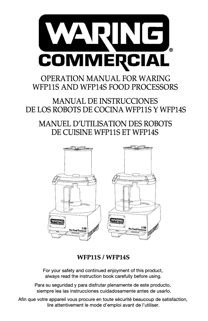 Página 1 del manual Instrucciones / montaje Waring Commercial WFP11S